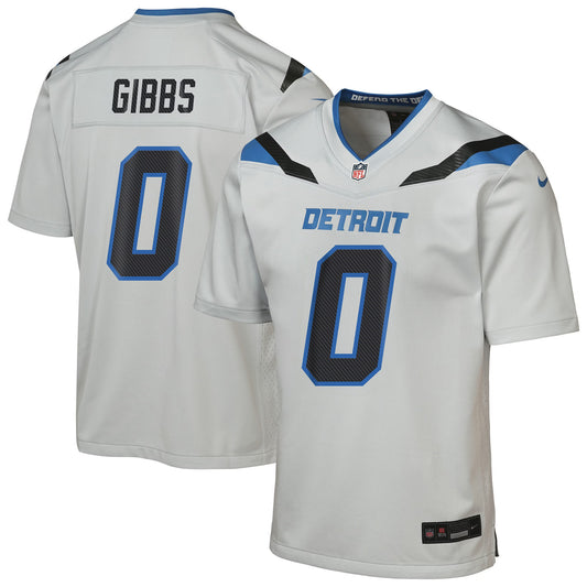Youth Jahmyr Gibbs Detroit Lions Silver 2026 Rivalries Collection Nike Game Jersey