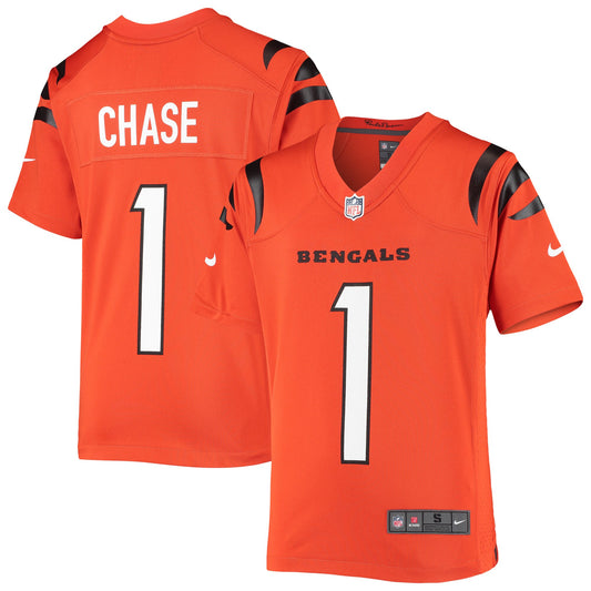 Youth Ja'Marr Chase Cincinnati Bengals Nike Alternate Orange Game Jersey - Pro Jersey Sports