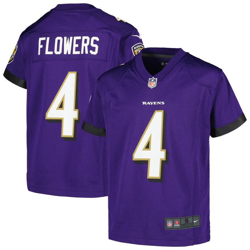 Youth Zay Flowers Baltimore Ravens NIKE Purple Game Replica Jersey - Pro Jersey Sports