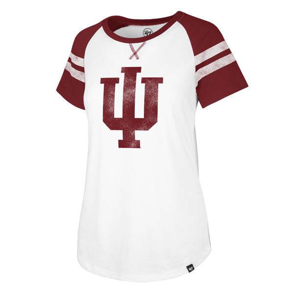 Indiana Hoosiers '47 NCAA Women's Fly Out Raglan T-Shirt - Pro Jersey Sports