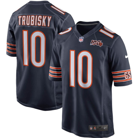 Men's Chicago Bears Mitchell Trubisky Nike Navy 100th Season Game Jersey