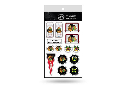 Chicago Blackhawks NHL Tattoo Variety Pack By Rico - Pro Jersey Sports