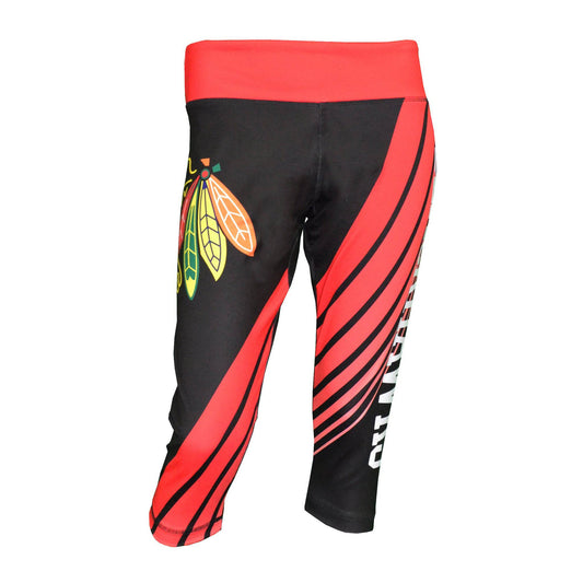 CHICAGO BLACKHAWKS WOMENS AOP SUBLIMATED CAPRI LEGGINGS BY CONCEPTS SPORT - Pro Jersey Sports