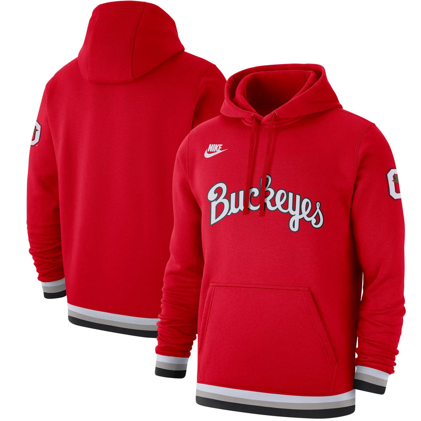 Men's Ohio State Buckeyes Red Retro Fleece Hoodie - Pro Jersey Sports