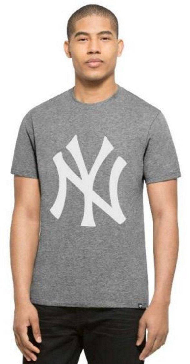 '47 Brand Men's New York Yankees Gray Primary Logo Club Tee - Pro Jersey Sports