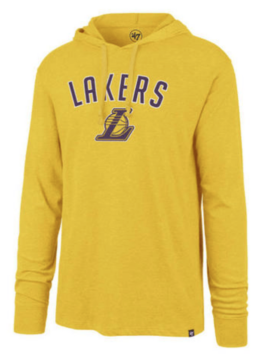Mens Los Angeles Lakers '47 NBA Focus Club Hood Long Sleeve T-Shirt - Pro Jersey Sports