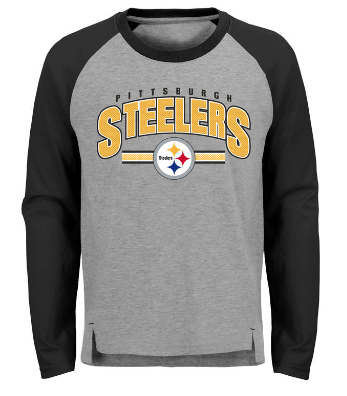 Youth Pittsburgh Steelers NFL Audible Raglan Long Sleeve Tee - Pro Jersey Sports