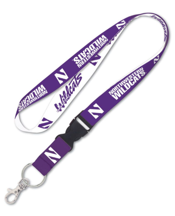 Northwestern Wildcats Purple/White Double Sided Lanyard With Detachable Buckle - Pro Jersey Sports