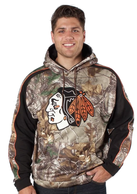 Chicago Blackhawks Adult Decoy Fleece Hoody Sweatshirt, Camo By Old Time Hockey - Pro Jersey Sports