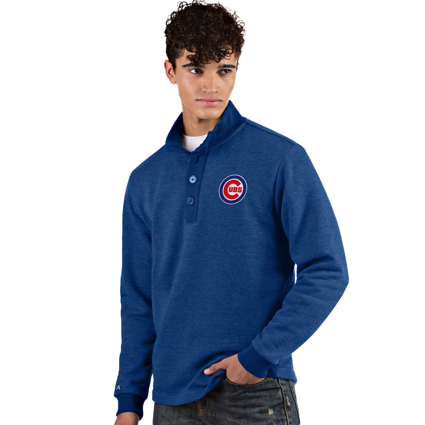 Mens Chicago Cubs Royal Blue Pivotal Sweater By Antigua - Pro Jersey Sports