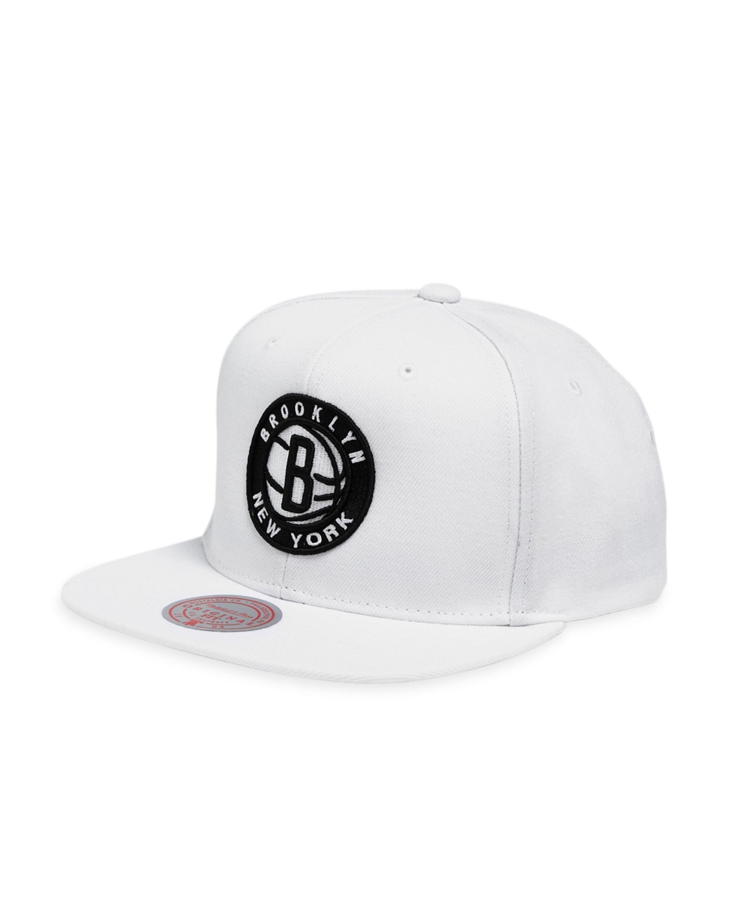Men's Brooklyn Nets Mitchell & Ness Core Basic Snapback Hat - White - Pro Jersey Sports