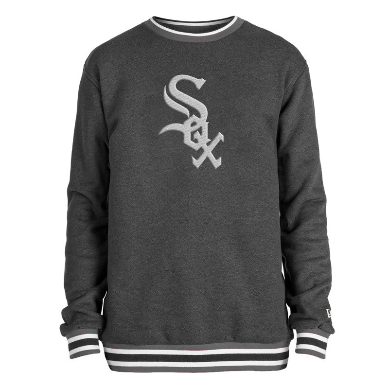 Mens Chicago White Sox New Era Black Primary Logo Logo Crew Neck Sweatshirt - Pro Jersey Sports