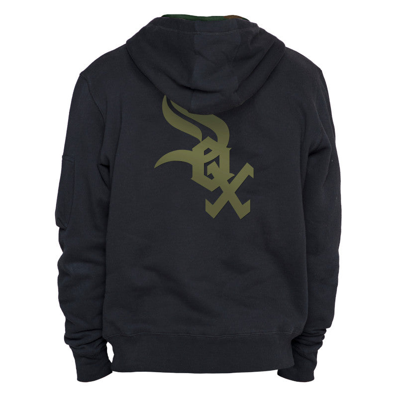Mens Chicago White Sox Alpha Industries New Era Black Primary Logo Hoodie - Pro Jersey Sports