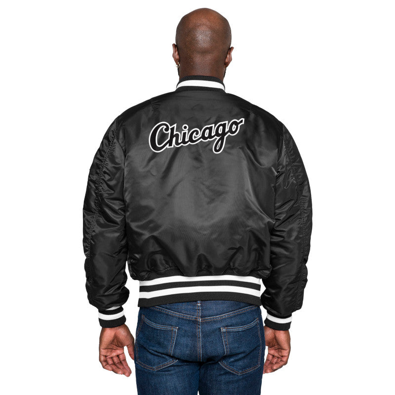 Men's Chicago White Sox Alpha Industries X New Era Black MA-1 Bomber Jacket - Pro Jersey Sports