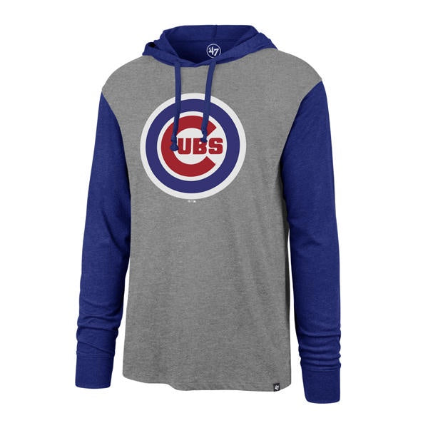 '47 Brand Men's Chicago Cubs Slate Gray Imprint Callback Club Hooded Long Sleeve Tee - Pro Jersey Sports