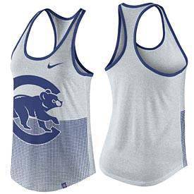 Women's Chicago Cubs Birch Heat Dri-Blend Logo 1.7 Racerback Tank Top - Pro Jersey Sports