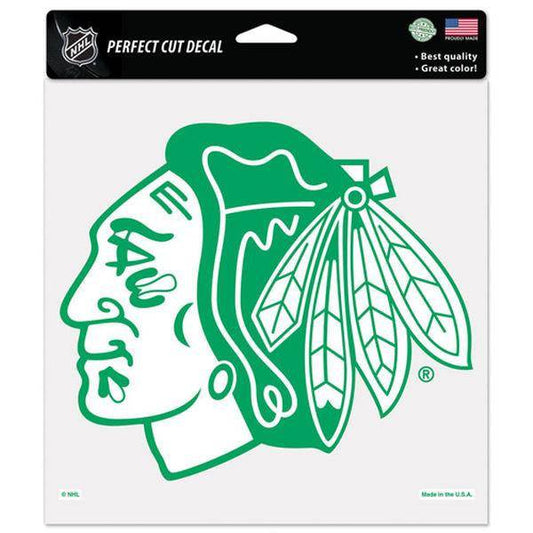 Chicago Blackhawks 8X8 Primary Logo Green Perfect Cut Decal - Pro Jersey Sports