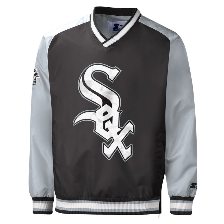 Men's Chicago White Sox Gameday Trainer III Black V-Neck Pullover Jacket - Pro Jersey Sports