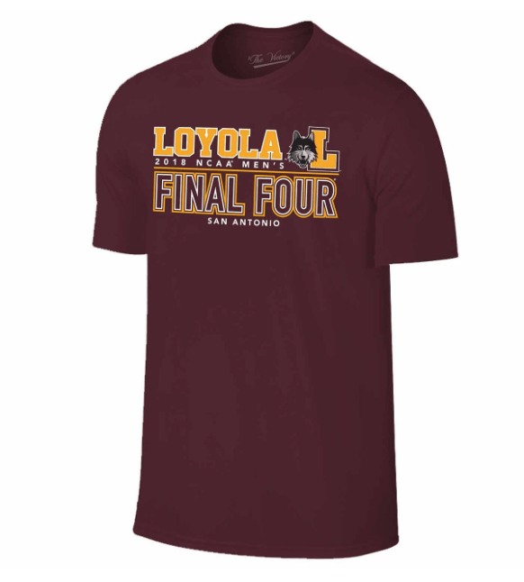 Mens Loyola Chicago Ramblers Adult Final Four Maroon T-Shirt - Pro Jersey Sports