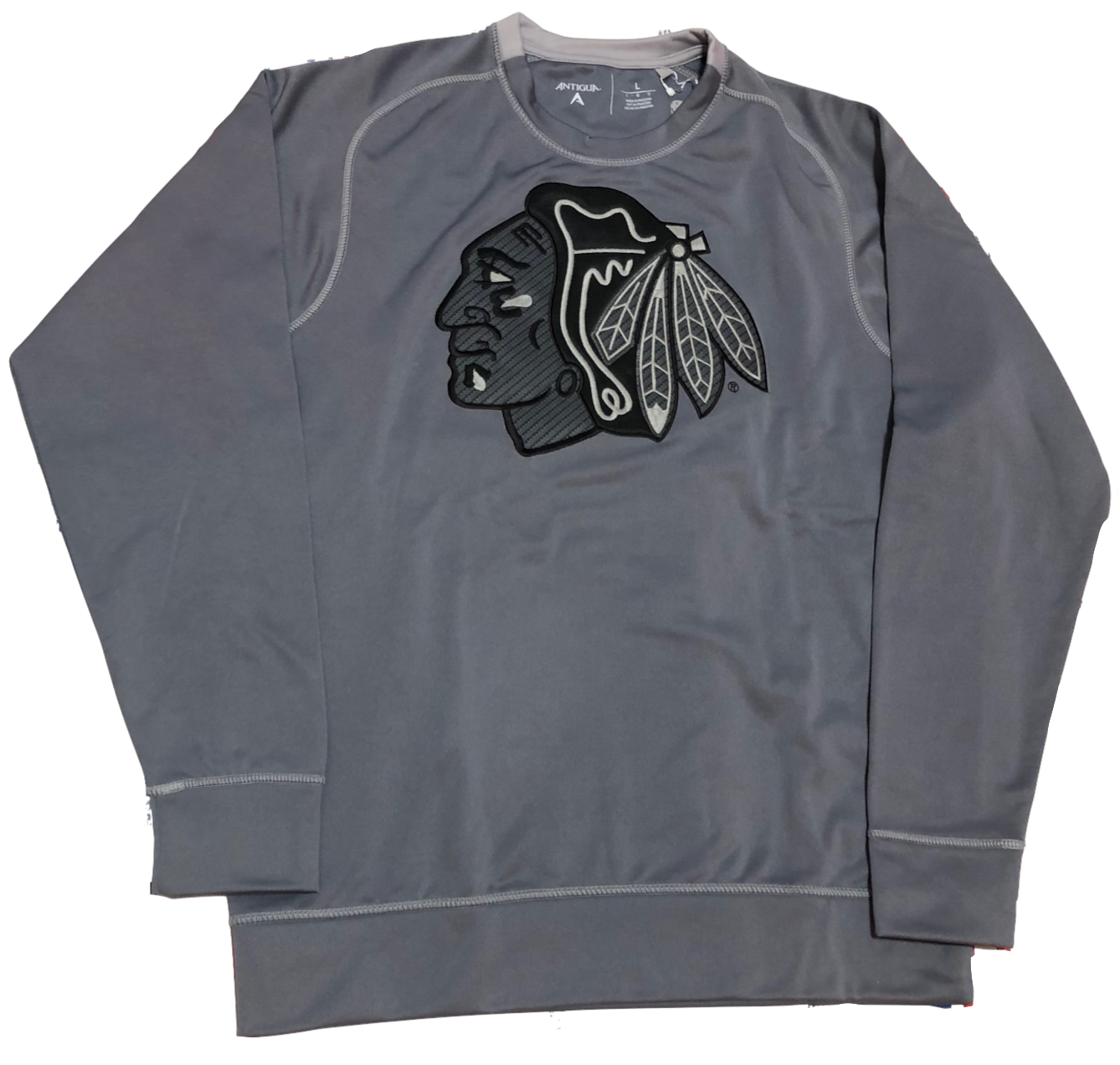 Chicago Blackhawks Volt Crew Neck Performance Sweatshirt By Antigua