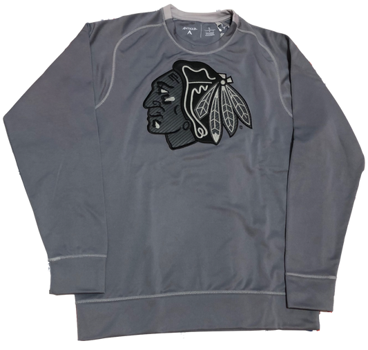 Chicago Blackhawks Volt Crew Neck Performance Sweatshirt By Antigua