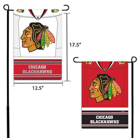 Chicago Blackhawks NHL 12.5" x 18" Double-Sided Jersey Foil Garden Flag - Pro Jersey Sports