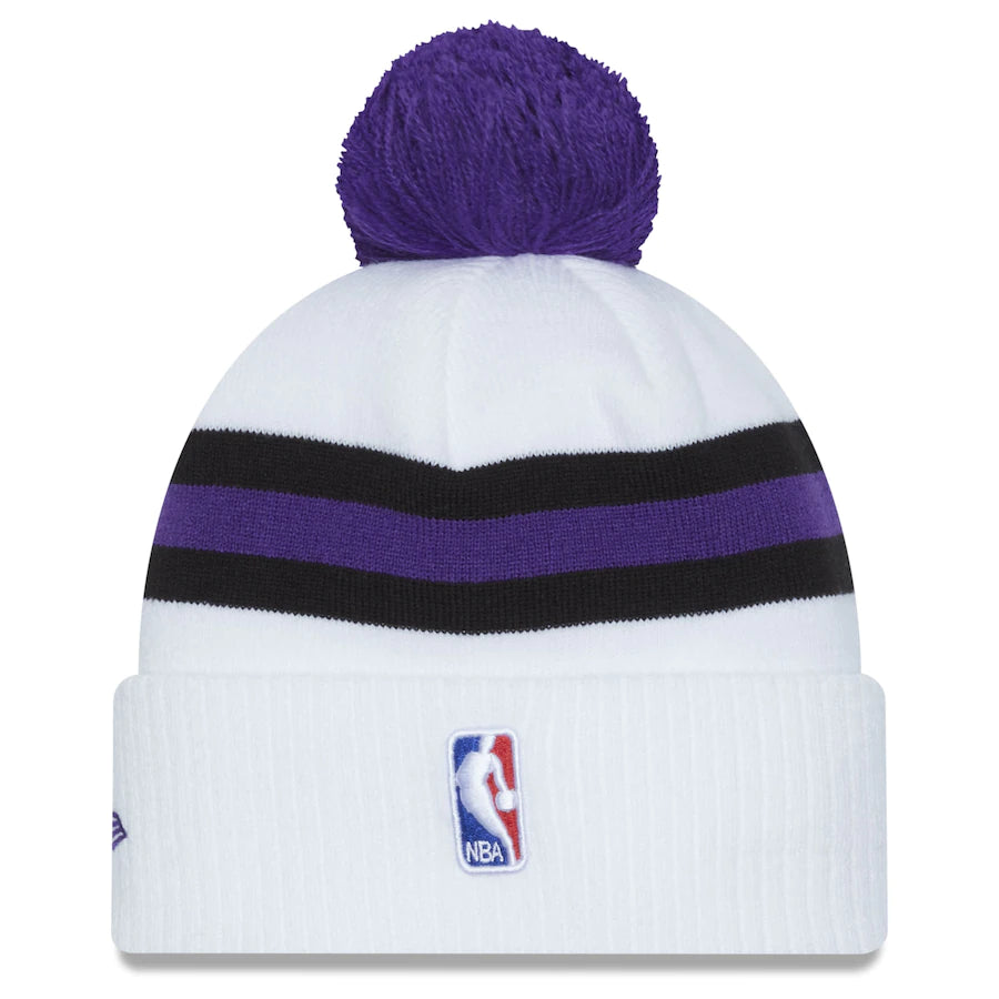 Men's Los Angeles Lakers New Era 2022/23 City Edition Official Cuffed Pom Knit Hat - Pro Jersey Sports