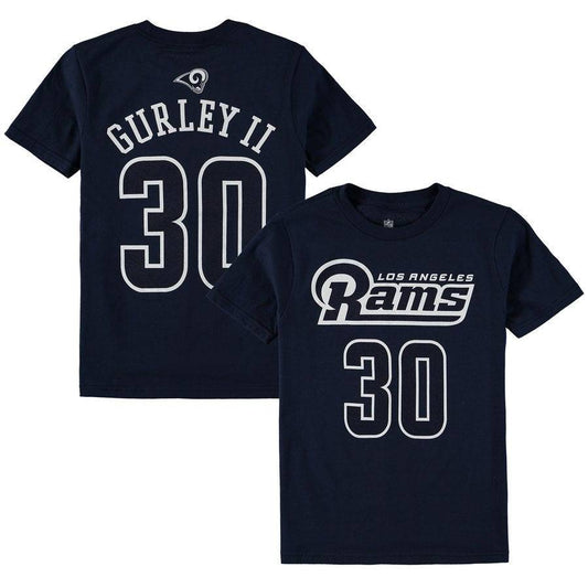 Youth Los Angeles Rams Todd Gurley II Navy Mainliner Name & Number T-Shirt - Pro Jersey Sports