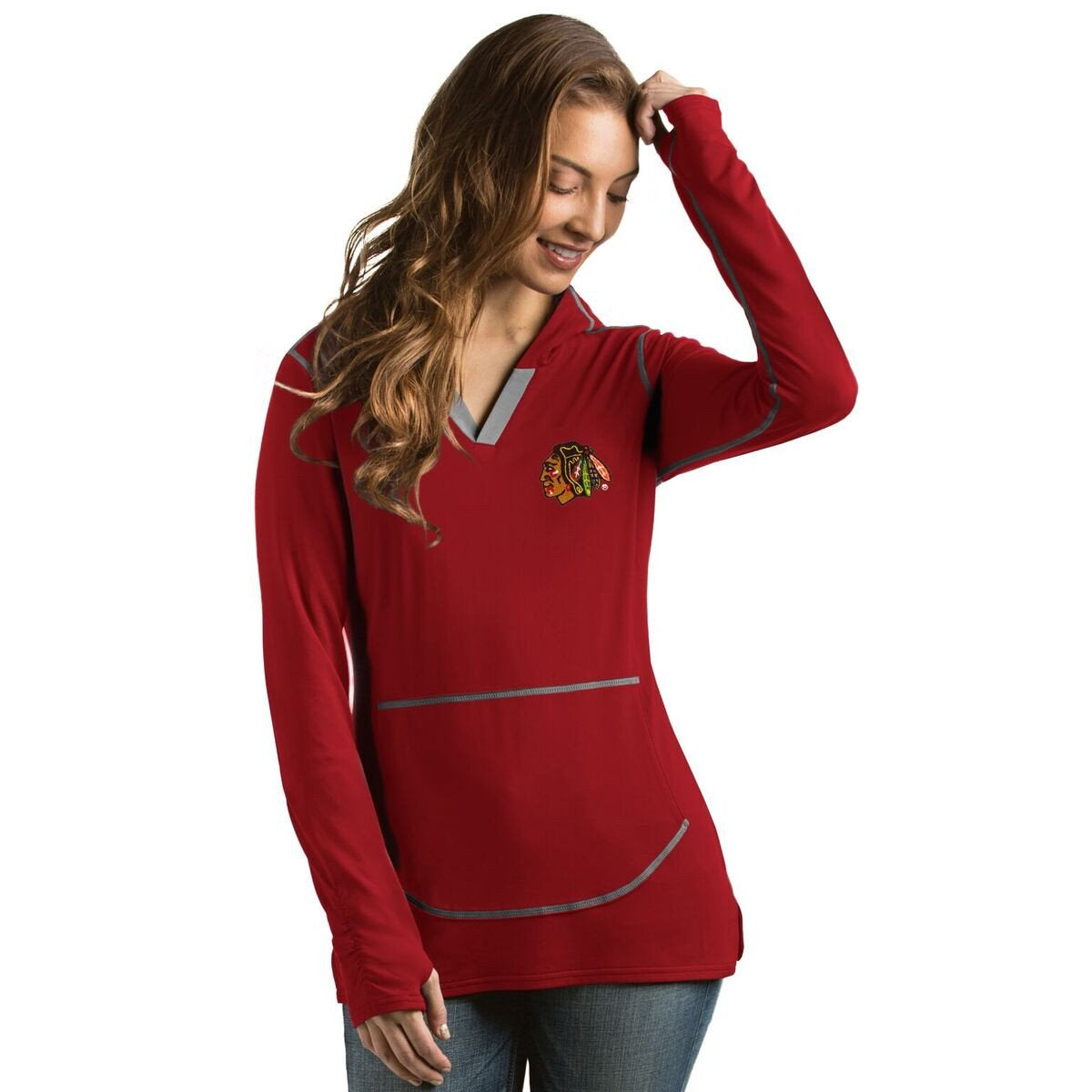 Women's Chicago Blackhawks Move Pullover Hooded Fleece, Red - Pro Jersey Sports