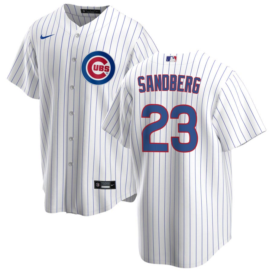 Men's Ryne Sandberg Chicago Cubs NIKE White Home Replica Jersey - Pro Jersey Sports