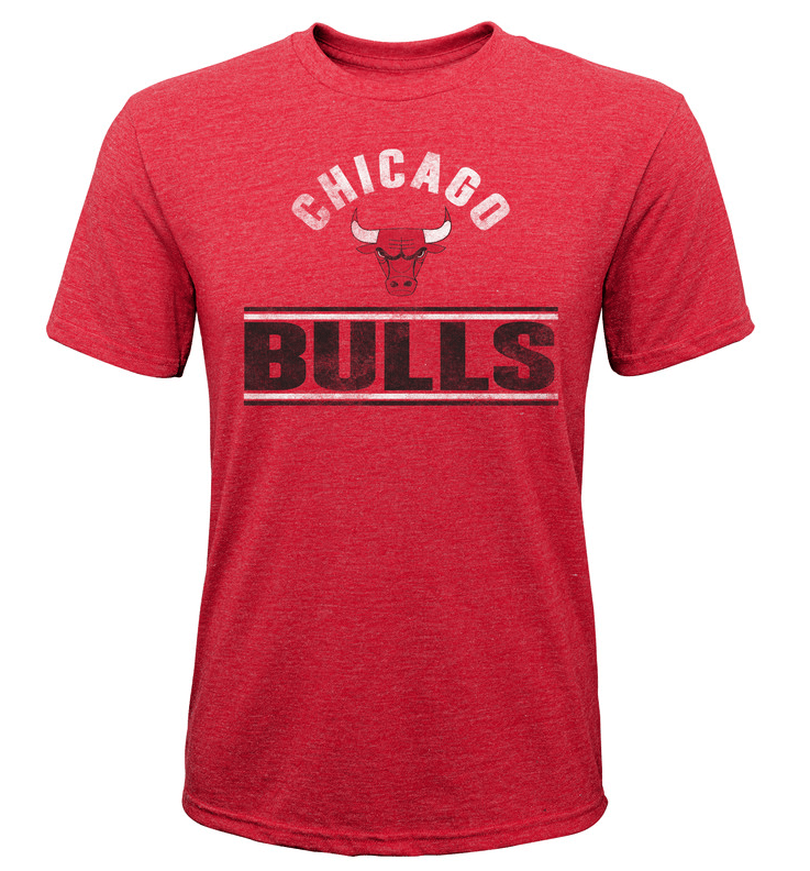 Youth Chicago Bulls Red Double Bar Triblend Tee - Pro Jersey Sports
