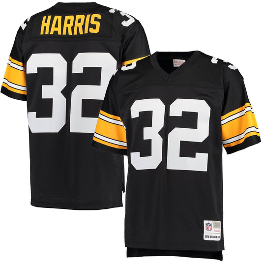 Men's Pittsburgh Steelers Franco Harris Mitchell & Ness Black Retired Player Replica Jersey - Pro Jersey Sports