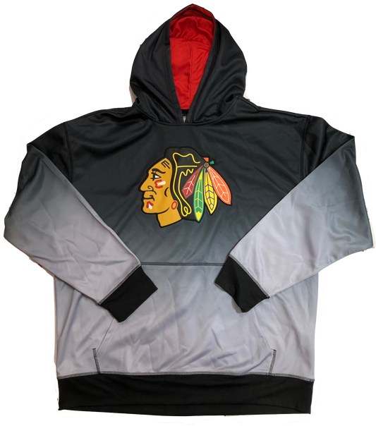 Men's Chicago Blackhawks Scout Black Sublimated Polyester Black Hoody Old Time Hockey - Pro Jersey Sports