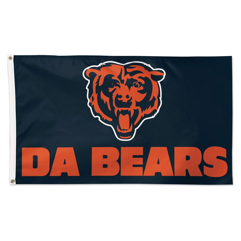 Chicago Bears "DA BEARS" 3x5 Bear Head Logo Deluxe Flag - Pro Jersey Sports