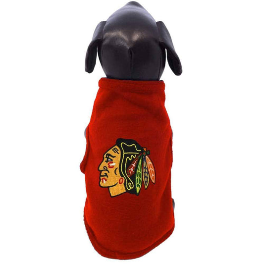 All Star Dogs Chicago Blackhawks Sleeveless Fleece Pet Vest - Pro Jersey Sports