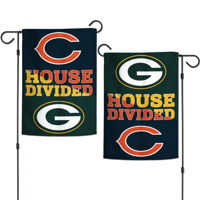 Chicago Beard Green Bay Packers NFL House Divided 2-Sided 12.5X18 Garden Flag By Wincraft - Pro Jersey Sports