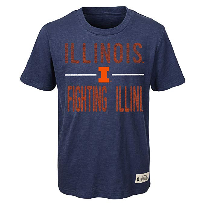 Illinois Fighting Illini Gen2 Youth Navy Blue Scratched Out Shirt - Pro Jersey Sports