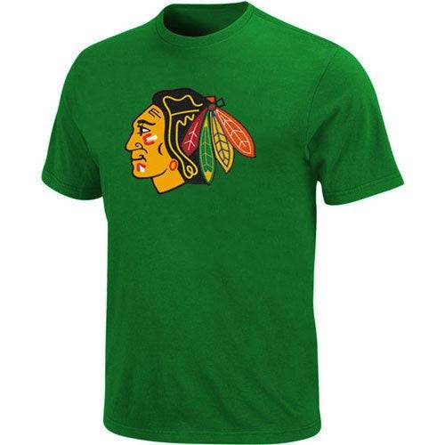 Men's NHL Chicago Blackhawks Antigua Kelly Green Wordmark T-shirt - Pro Jersey Sports
