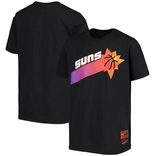 Phoenix Suns Mitchell & Ness Youth Throwback Logo Hardwood Classics Burst T-Shirt - Black
