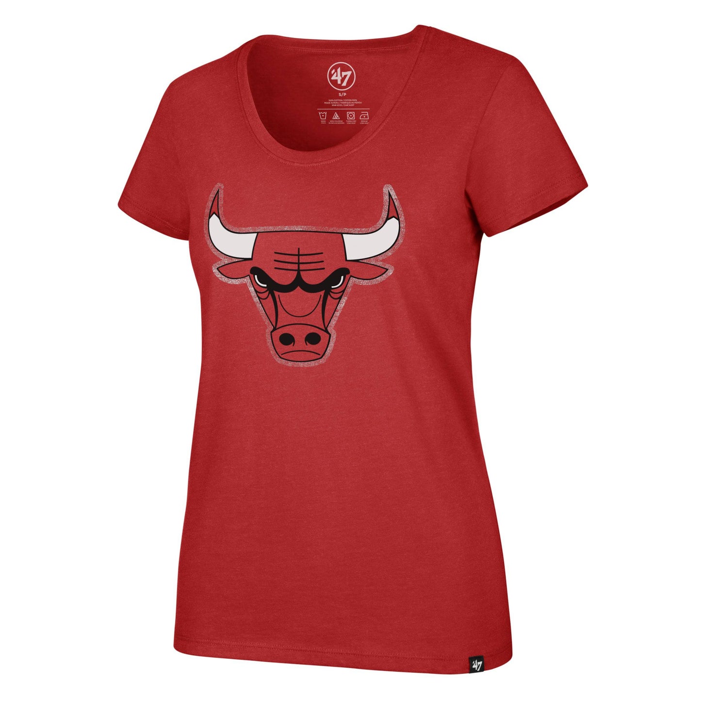 Womens Chicago Bulls Red '47 NBA Halo Club Scoop Neck Short Sleeve T-Shirt - Pro Jersey Sports