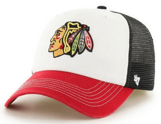 Chicago Blackhawks McKinley Closer mesh Flex Fit Hat By '47 Brand - Pro Jersey Sports