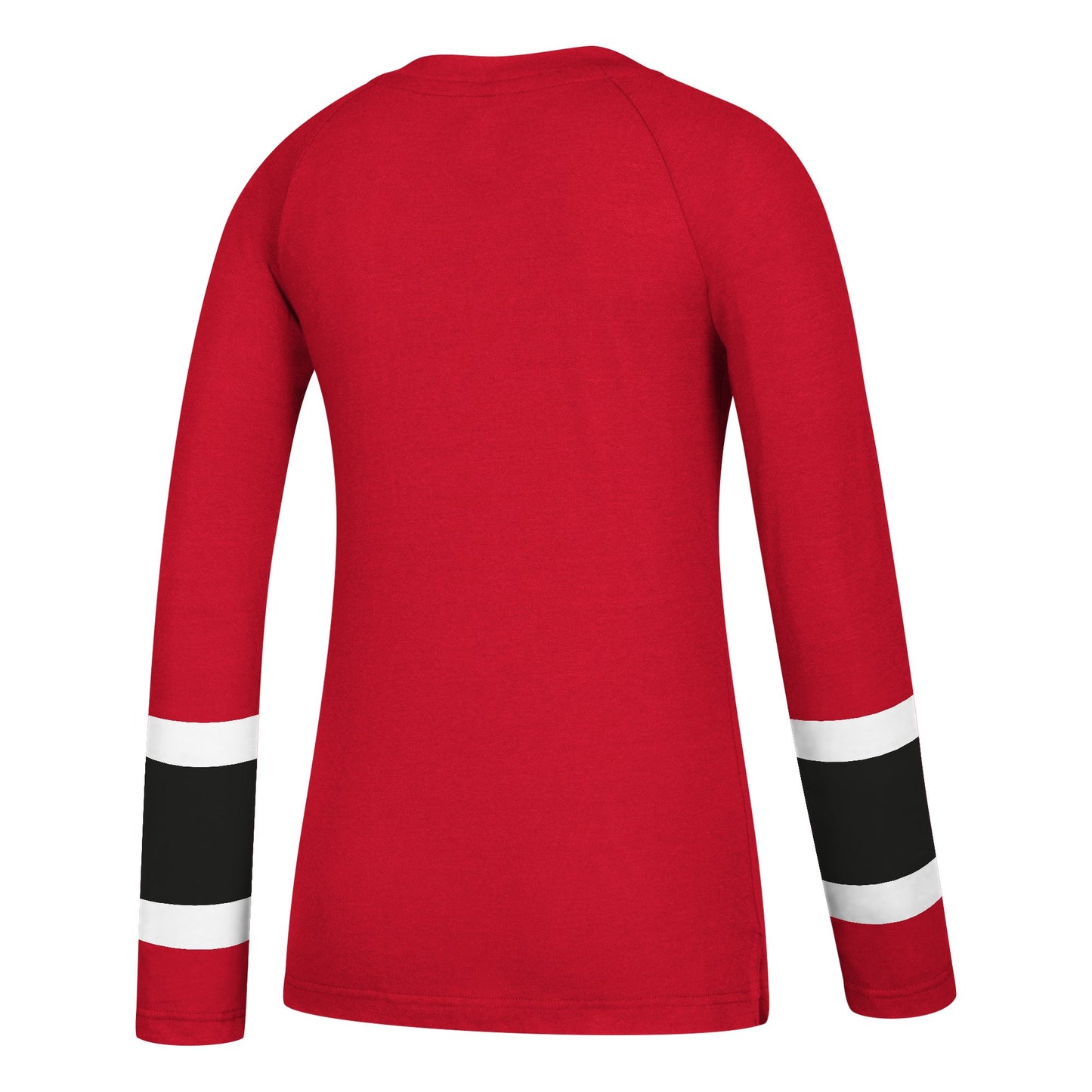 Women’s Chicago Blackhawks adidas Red Long Sleeve Henley Tee - Pro Jersey Sports