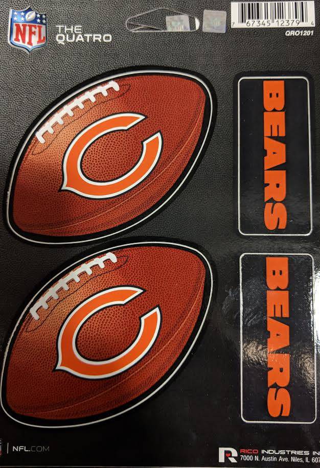 Chicago Bears The Quatro Decal Sheet - Pro Jersey Sports