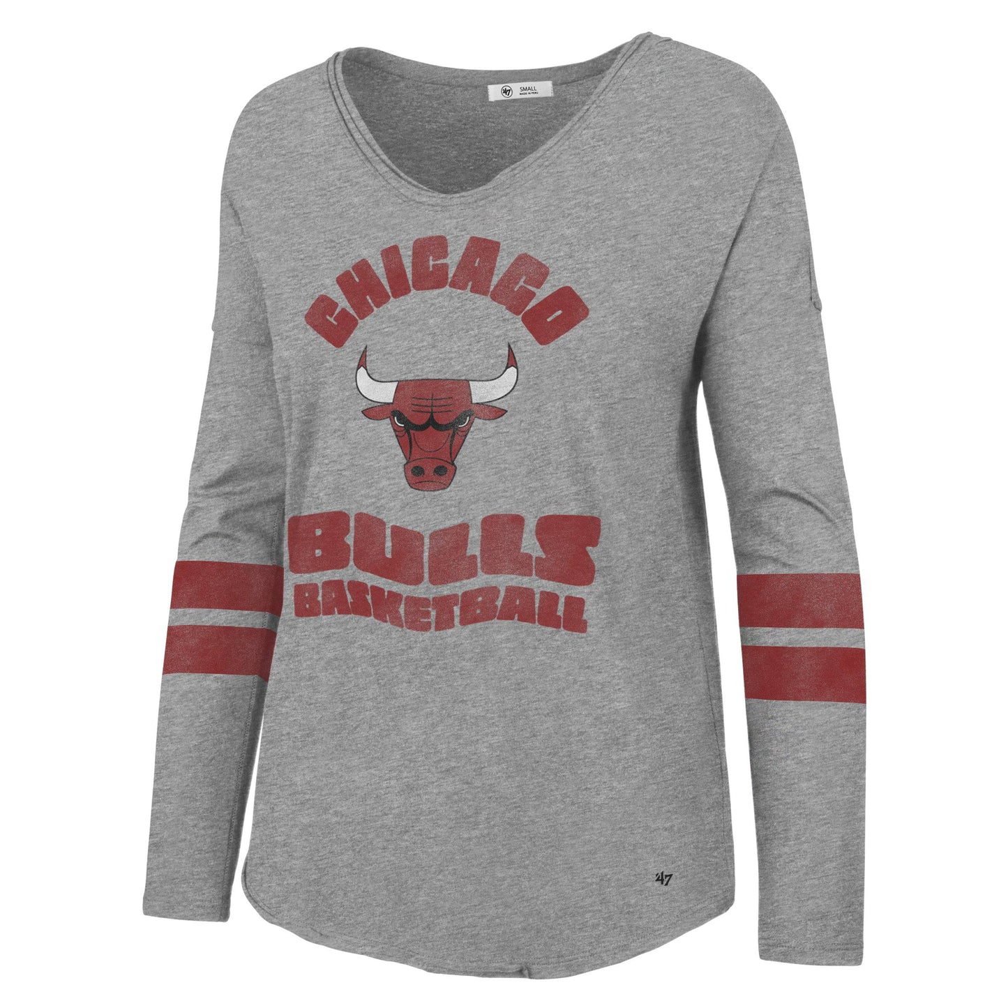Womens Chicago Bulls '47 NBA Letter Courtside 2 Long Sleeve T-Shirt - Pro Jersey Sports