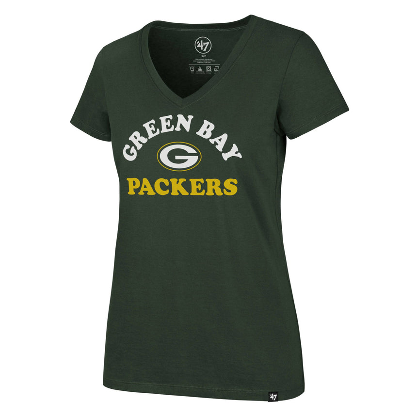 Women's Green Bay Packers NFL Cooper Arch Ultra V-Neck Tee By ’47 Brand - Pro Jersey Sports