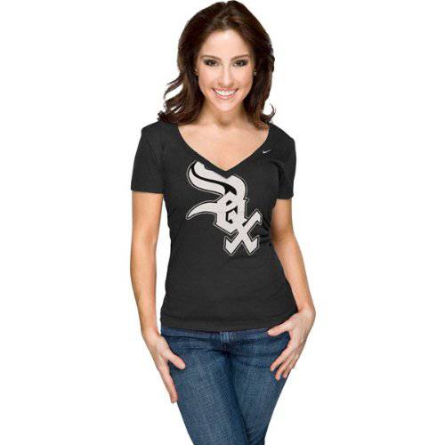 Women's Chicago White Sox Big Logo V-Neck T-Shirt - Pro Jersey Sports