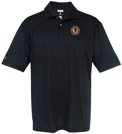 Chicago Blackhawks Black Vintage Logo Desert Dry Control Polo Shirt - Pro Jersey Sports