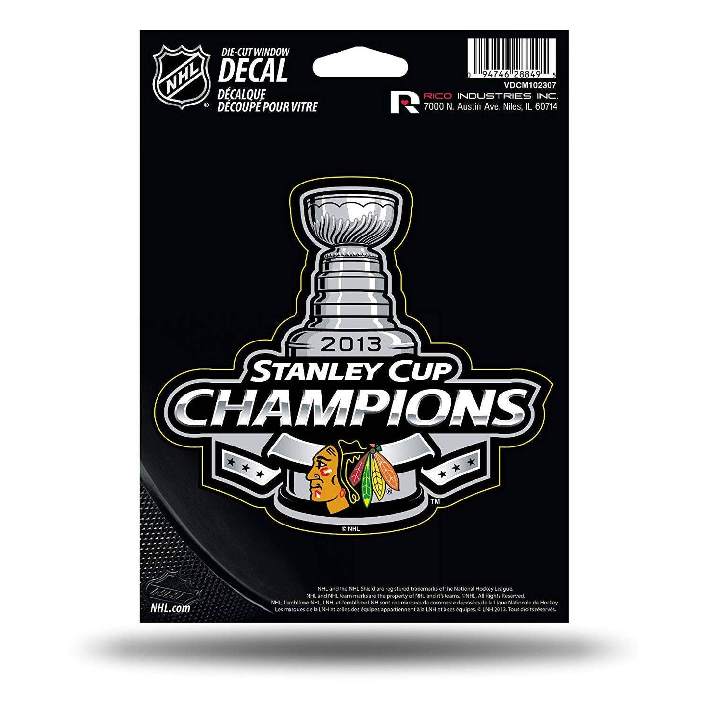 NHL Chicago Blackhawks 2013 Stanley Cup Champions Die Cut Decal - Pro Jersey Sports