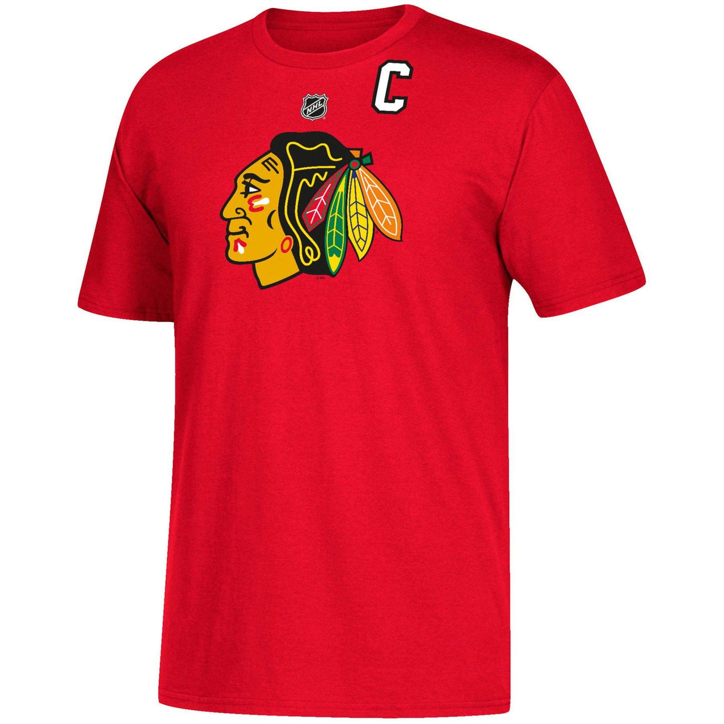 Men's Chicago Blackhawks Jonathan Toews adidas Red Name & Number T-Shirt - Pro Jersey Sports