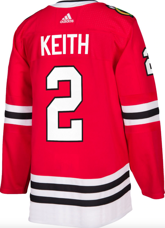 Men's Duncan Keith Chicago Blackhawks Home Red Adidas Authentic Jersey (updated collar) - Pro Jersey Sports